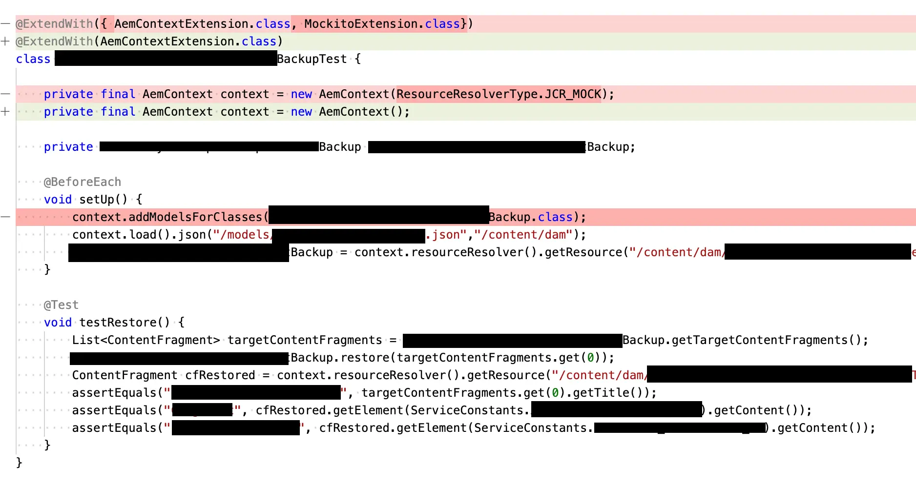 Set appropriate ResourceResolverType in AemContext